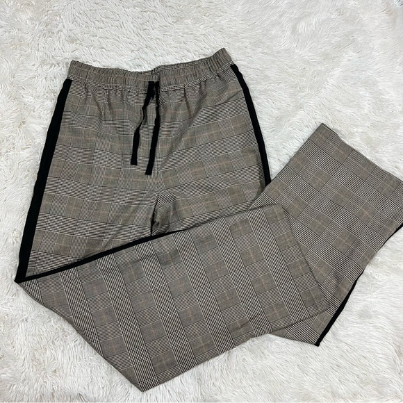 Forever 21 Wide Leg Glen Plaid Trousers Career Pants Size Large - Picture 4 of 12